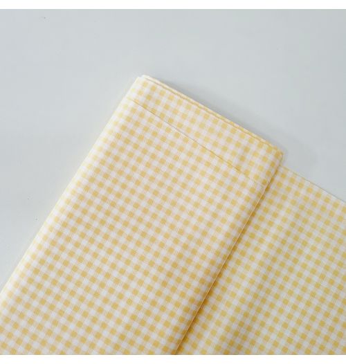 Tecido Tricoline 100% algodão xadrez pequeno - amarelo