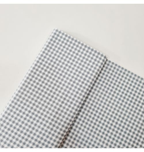 Tecido Tricoline 100% algodão xadrez pequeno - cinza
