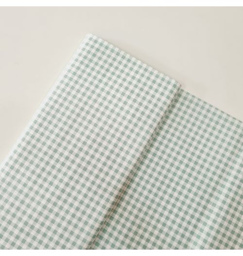 Tecido Tricoline 100% algodão xadrez pequeno - verde claro