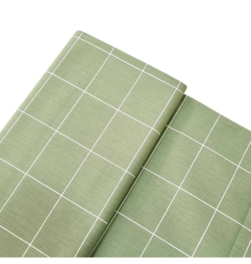 Tecido Tricoline 100% algodão Xadrez Grid - Verde erva-doce