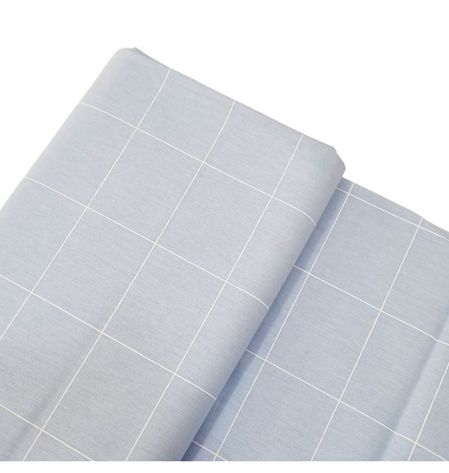 Tecido Tricoline 100% algodão Xadrez Grid - Nuvem