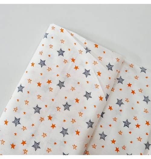 Tecido Tricoline 100% algodão estrela moderna - laranja