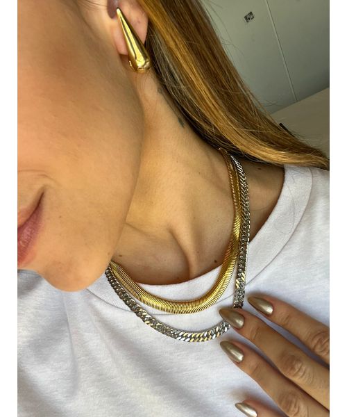BRINCO GOTA CLICK BANHADO A OURO - Dri Ferreira Semi Joias