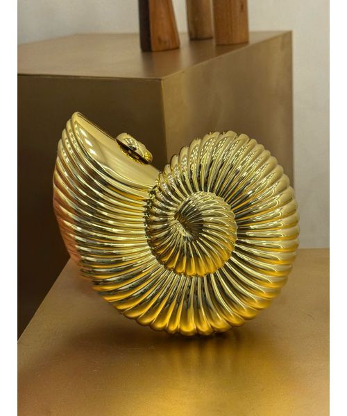 CLUTCH CARACOL DOURADA LISA - Dri Ferreira Semi Joias
