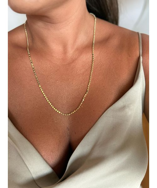 COLAR LONGO CHAPINHAS BANHADO A OURO - Dri Ferreira Semi Joias