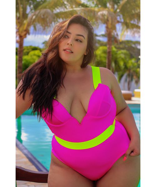 Plus Size Neon Swimwear