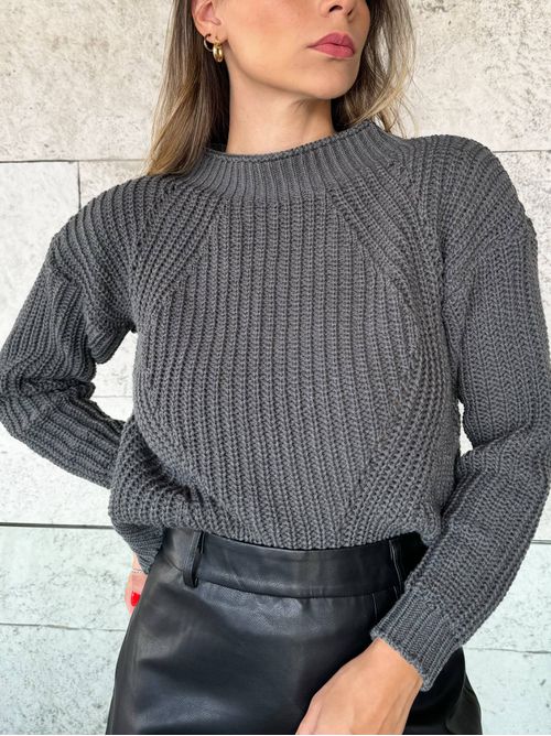 Blusa de Tricot Roberta - Cinza - AMARI BRAND