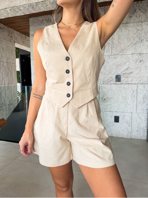 Short Emi Alfaiataria - Areia - AMARI BRAND