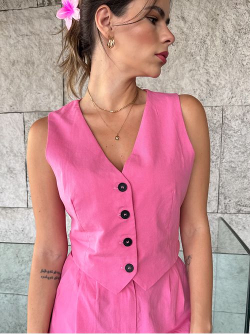 Colete Emi Alfaiataria -Rosa - AMARI BRAND