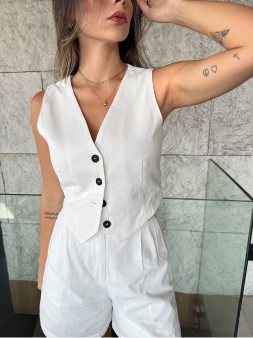 Colete Emi Alfaiataria - Off White - AMARI BRAND