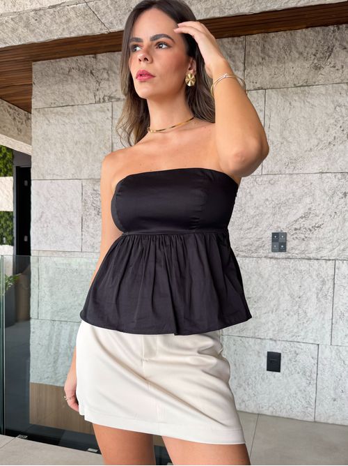 Blusa Matilda Sem Alças - Preto - AMARI BRAND
