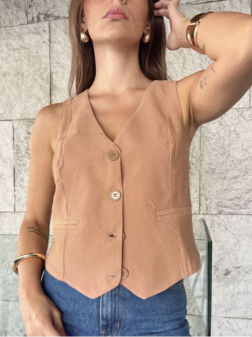 Colete alfaiataria Sindy - Nude - AMARI BRAND