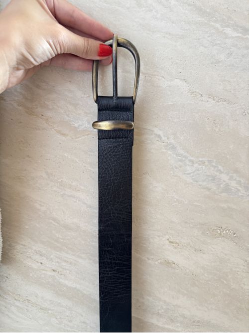 Cinto Iva grosso - Couro preto - AMARI BRAND