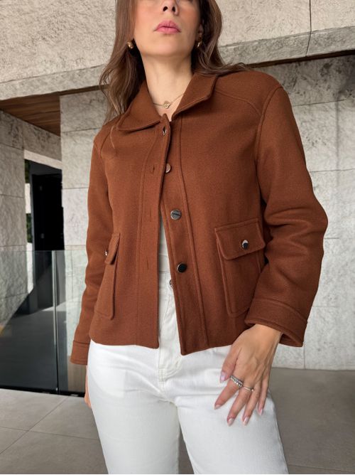 Casaco Anne Lã - Marrom - AMARI BRAND