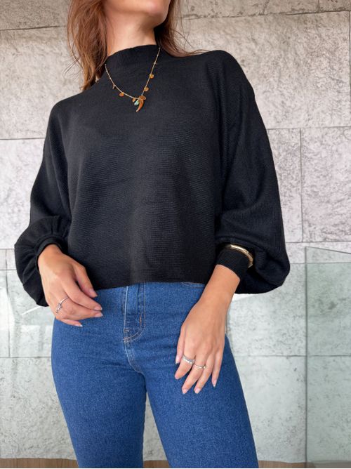 Blusa Mirna Tricot - Preto - AMARI BRAND