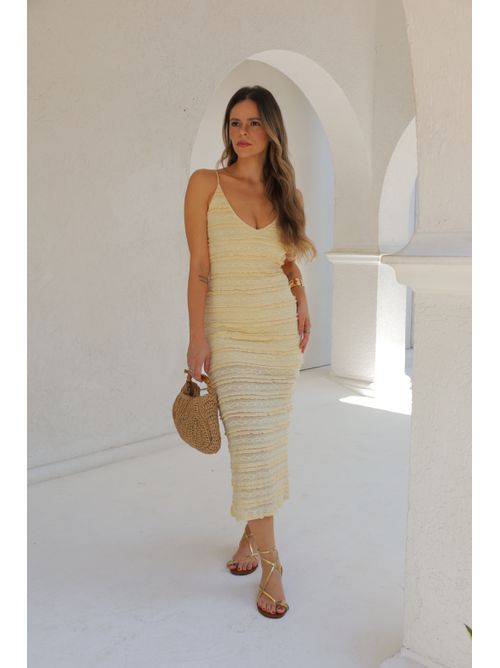 Vestido Lua midi - Amarelo - AMARI BRAND