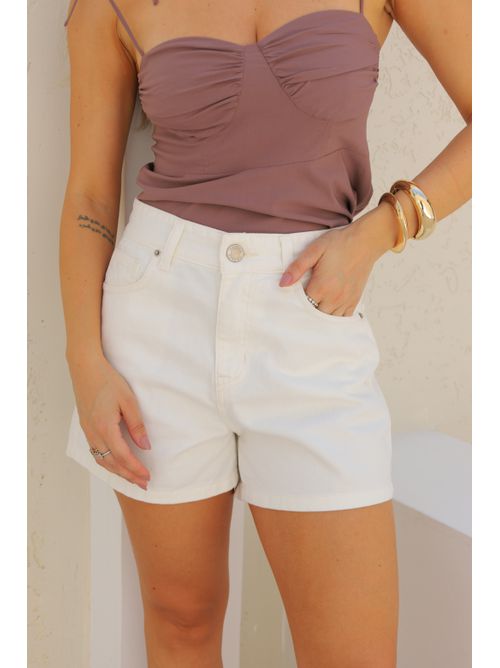 Short Gaby mom jeans - Off white - AMARI BRAND