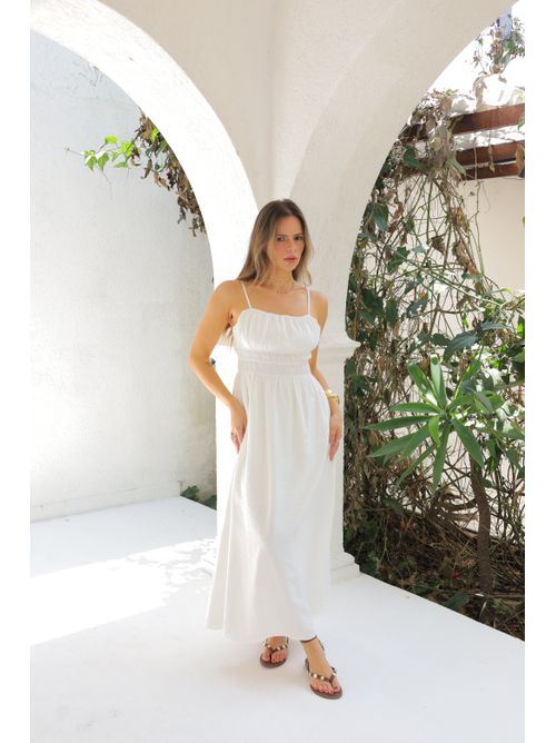 Vestido Lily midi - Branco - AMARI BRAND