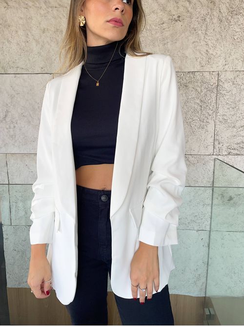 Blazer Giulia Alongado Com Manga 7/8 drapeada - Br... - AMARI BRAND
