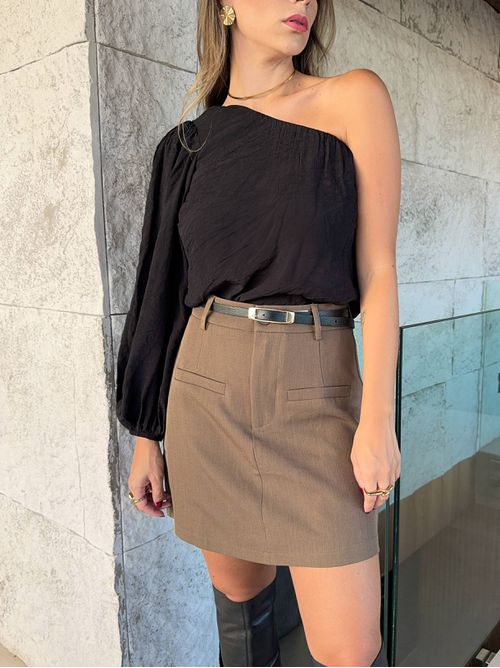 Blusa Eide Manga única Comprida - Preta - AMARI BRAND