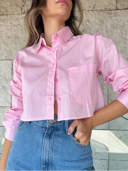 Camisa Catarina tricoline Rosa - AMARI BRAND