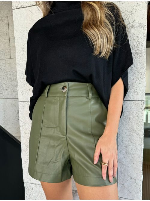 Short Noemi couro sintetico Verde - AMARI BRAND