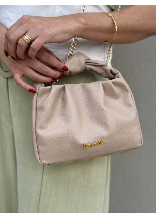 Bolsa Laço Couro Legítimo Nude - Donna Clô