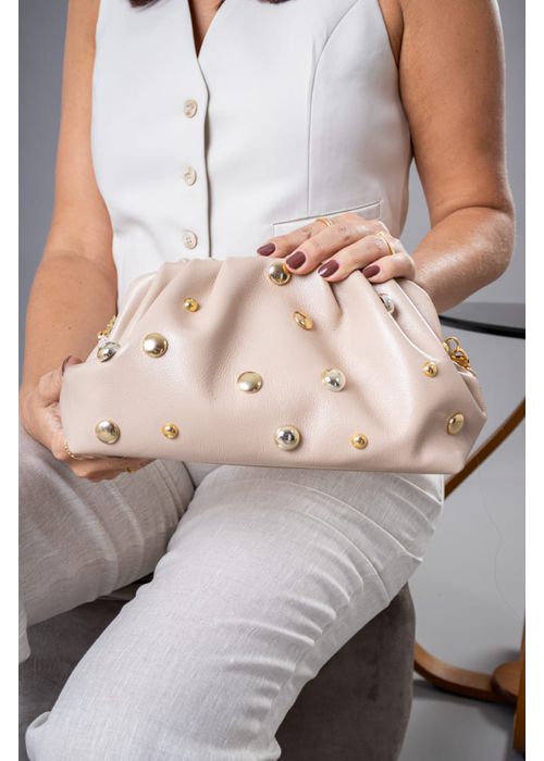 Bolsa Esfera Couro Legítimo Nude - Donna Clô