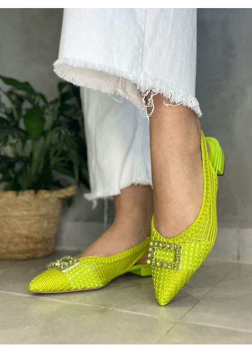 Sapatilha chanel lima com enfeite Donna Clô - Donna Clô