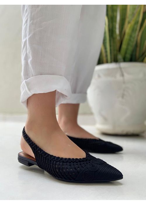 Sapatilha chanel preta Donna Clô - Donna Clô