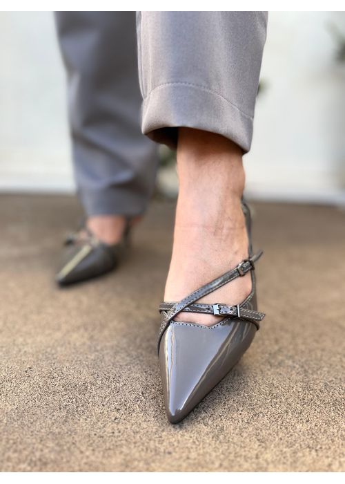 Scarpin Chanel Verniz Cinza Donna Clô - Donna Clô