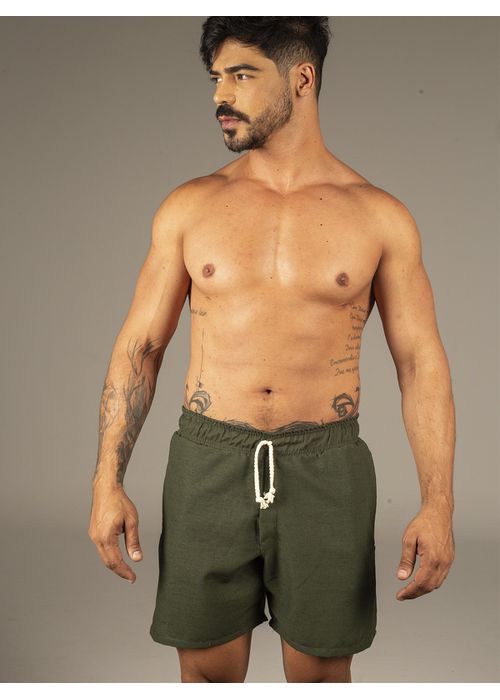 Short Linho Masculino Verde - DULK