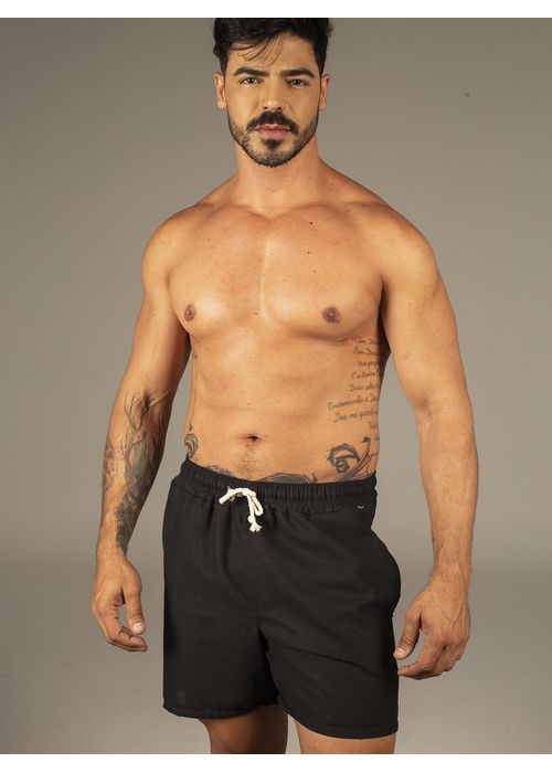 Short Linho Masculino Preto Dulk - DULK