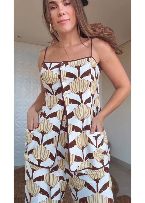 Tunica Alfaiataria Banana Decorada Estampado - LUCIELENA LARA