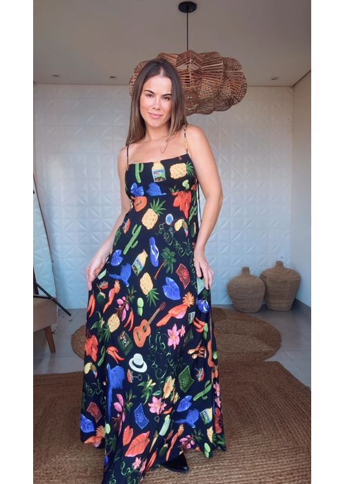Vestido Alcinha Buena Gente Estampado - LUCIELENA LARA