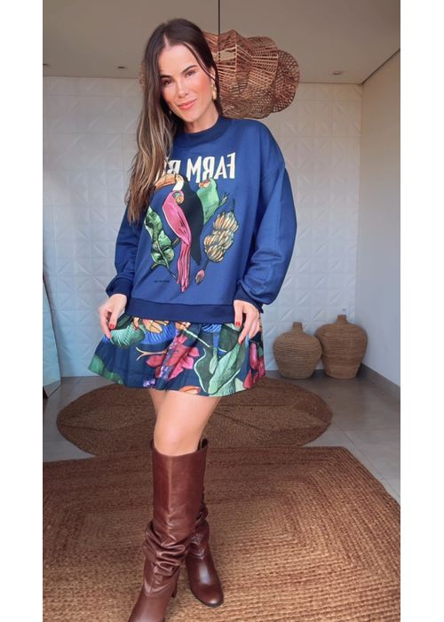 Vestido Moletom Banana Uva Estampado - LUCIELENA LARA