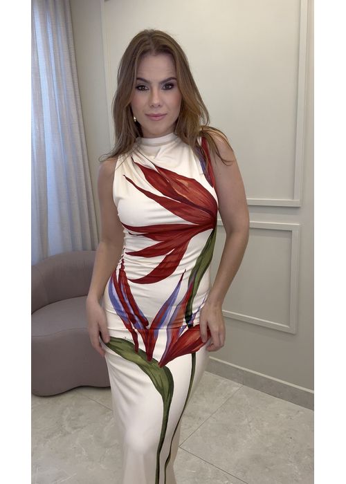 Vestido Midi Maxi Estrelicia Estampado - LUCIELENA LARA