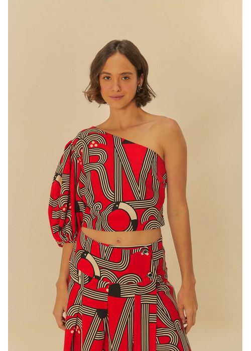 Blusa Ombro Só Logotuca Estampado - LUCIELENA LARA