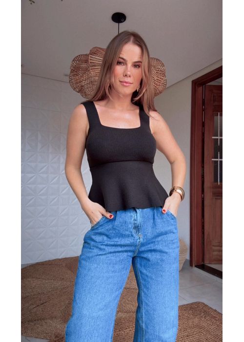 Blusa Peplum Lizzie Preto - LUCIELENA LARA
