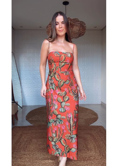 Vestido Reto Cactus Estampado - LUCIELENA LARA
