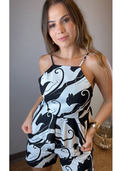 Blusa Panteras Farm Estampado - LUCIELENA LARA