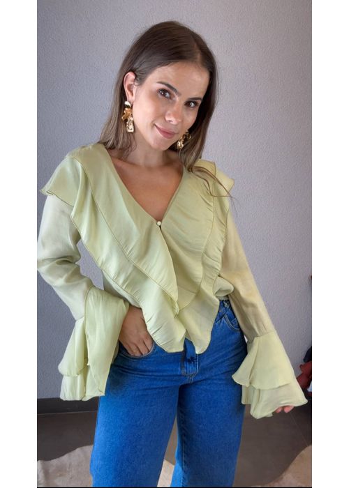 Camisa Cropped Bababados Verde - LUCIELENA LARA