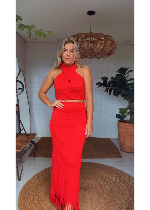 Conjunto Franja Leticia Vermelha - LUCIELENA LARA