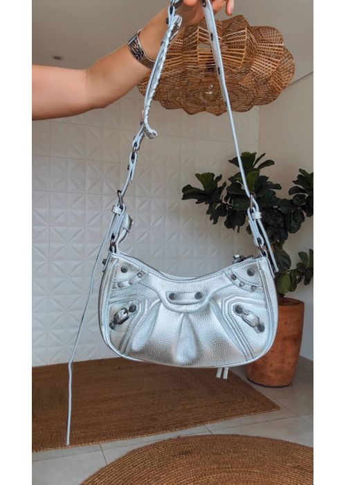 Bolsa Detalhes Metalizados Prata - LUCIELENA LARA