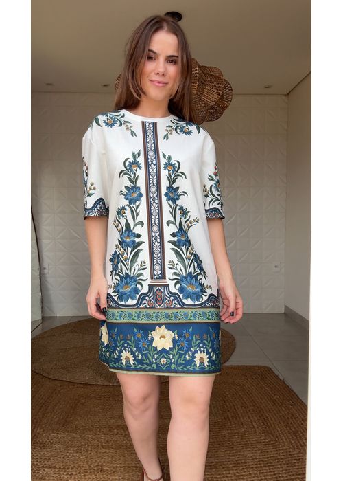 Vestido Tshirt Básico Manoela Estampado - LUCIELENA LARA