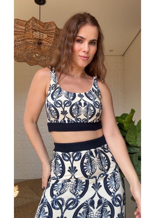 Top Cavalos Marinhos Estampado - LUCIELENA LARA