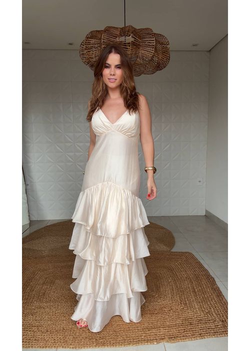 Vestido Heleny Chiclê Nude - LUCIELENA LARA