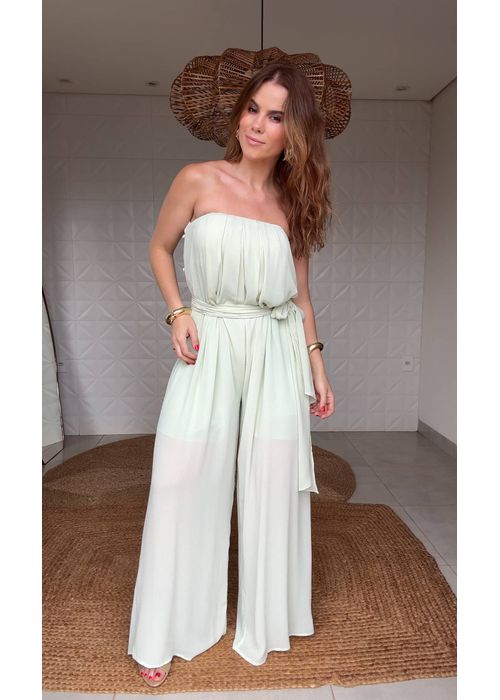 Macacão Flor De Lar Chiclê Verde Menta - LUCIELENA LARA