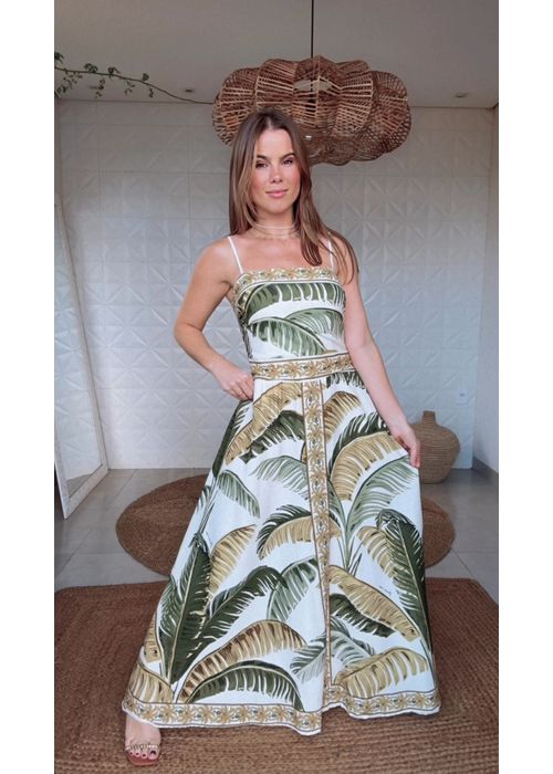 Vestido Longo Trancoso Estampado - LUCIELENA LARA