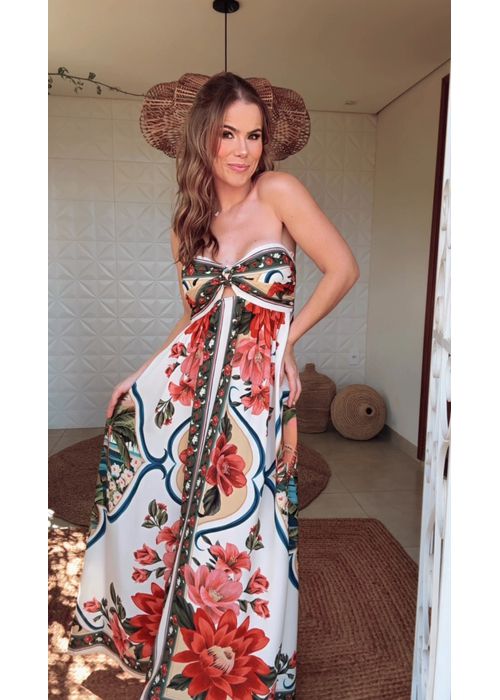 Vestido Cropped Flor Do Rio Estampado - LUCIELENA LARA